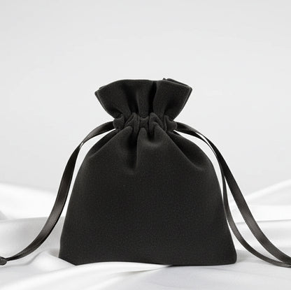 Kadife Gül Kese 10x13 cm - Antrasit