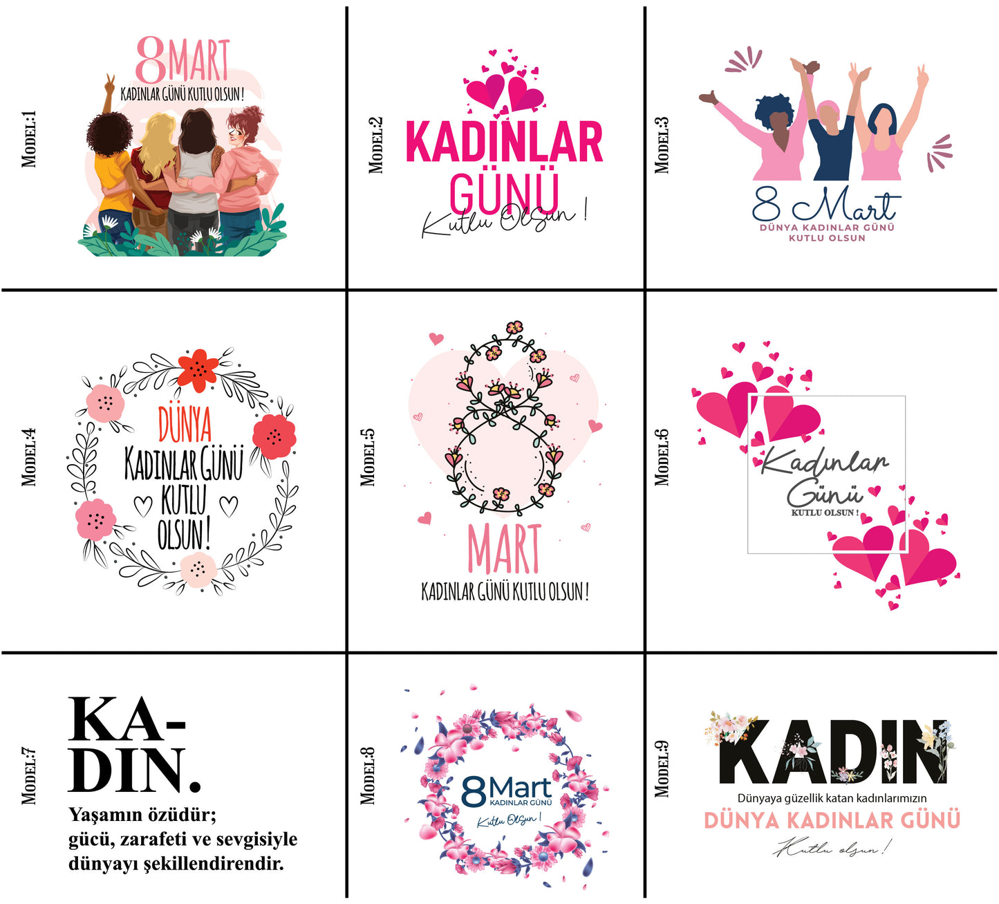 30x40 cm Siyah Bez Kese - Kadınlar Günü Hediyesi