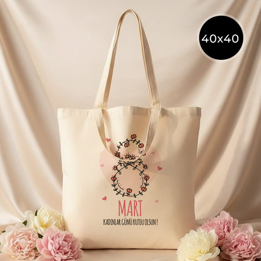 40x40 Ham Bez Model Günlük Hediyelik Kullanım - Kadınlar Günü