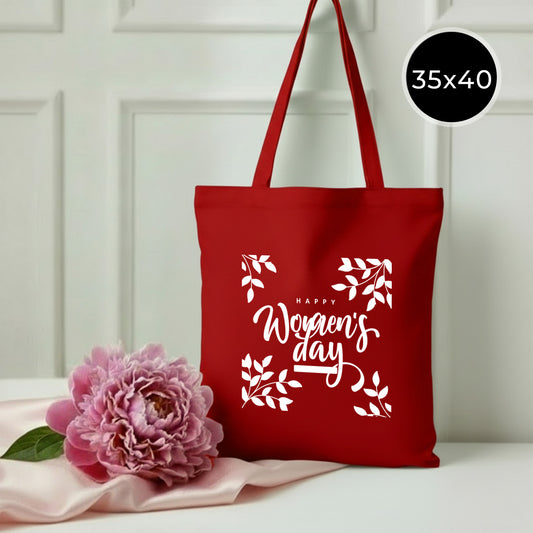 35x40 cm Kırmızı Gabardin Bez Model Günlük Kullanım - Kadınlar Günü