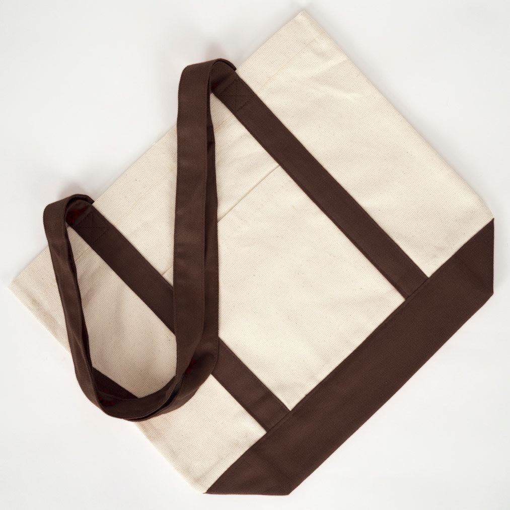Trend Kanvas Çanta 40x35x12cm - Kahverengi Renkli Kulp - serili görünüm