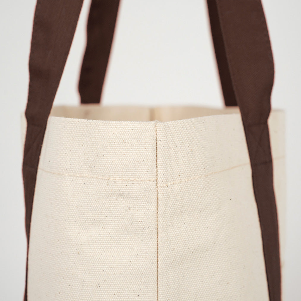 Trend Kanvas Çanta 40x35x12cm - Kahverengi Renkli Kulp - iç ve ağız kısmı
