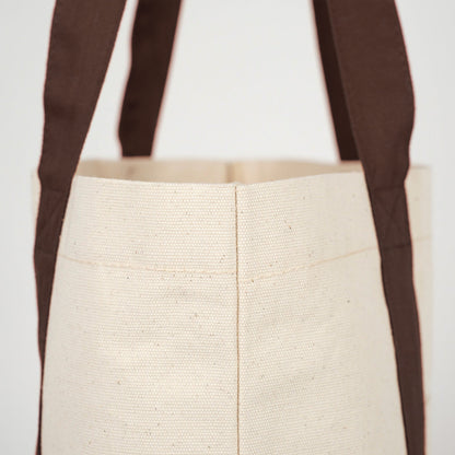 Trend Kanvas Çanta 40x35x12cm - Kahverengi Renkli Kulp - iç ve ağız kısmı