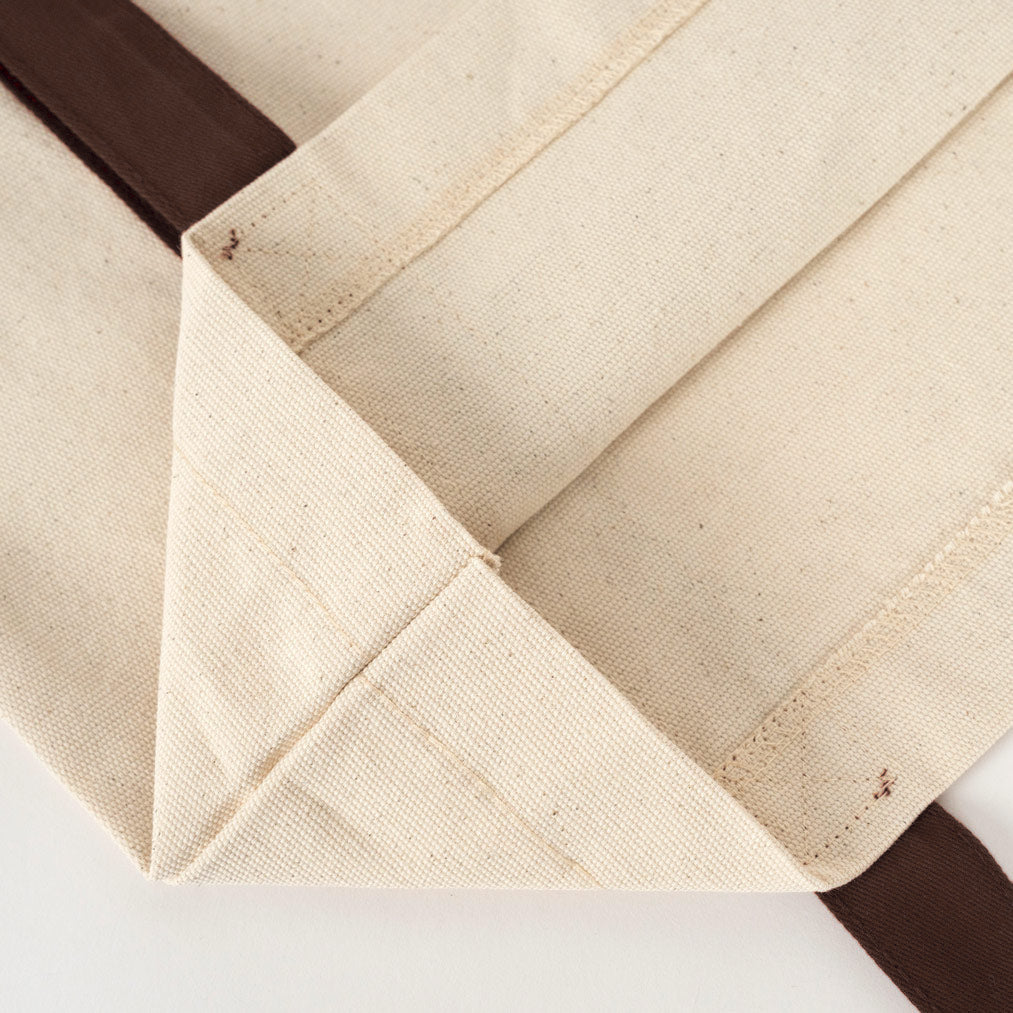Trend Kanvas Çanta 40x35x12cm - Kahverengi Renkli Kulp - dikiş detayı
