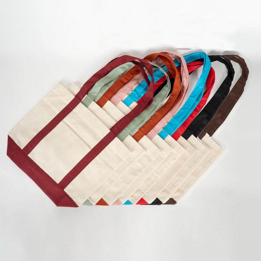 Trend Kanvas Çanta 40x35x12cm - Kahverengi Renkli Kulp - tüm kulp renkleri