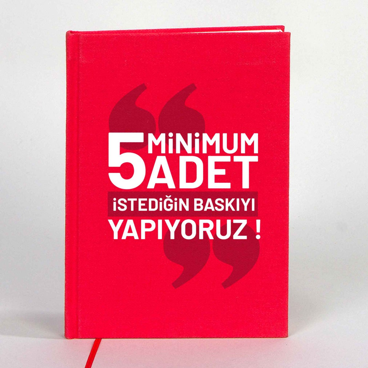 Kanvas Defter Kırmızı 14x20 cm (Özelleştirilebilir)