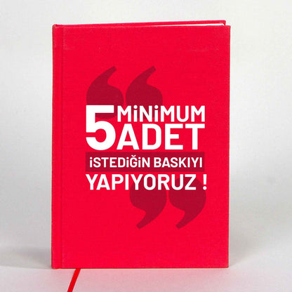 Kanvas Defter Kırmızı 14x20 cm (Özelleştirilebilir)