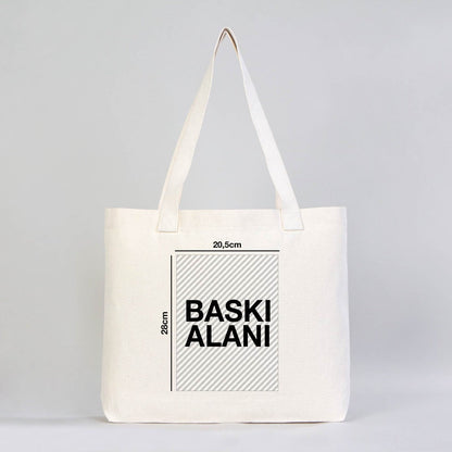 Modern Kanvas Çanta - Dıştan Örgü Kulp 45x35x8 cm (Özelleştirilebilir) - istepromosyon.com