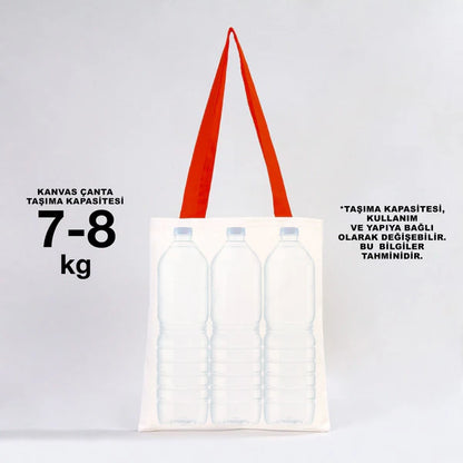 35x40 cm Kırmızı İç Cepli Kanvas Bez Çanta - Kadınlar Günü