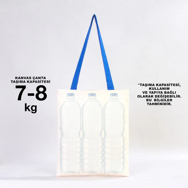 35x40 cm Saks Mavi İç Cepli Kanvas Bez Çanta - Kadınlar Günü