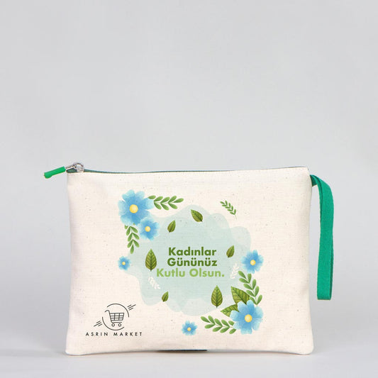 Kanvas Yeşil Clutch Çanta - Market Çantası