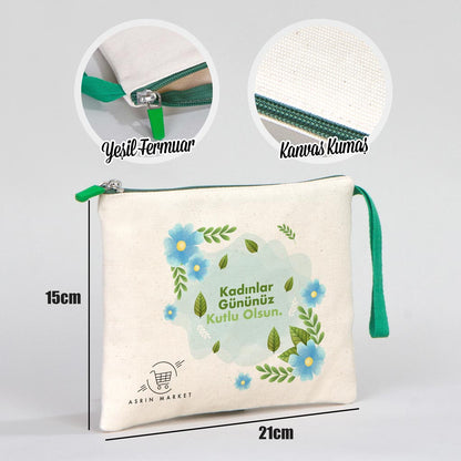 Kanvas Yeşil Clutch Çanta - Market Çantası