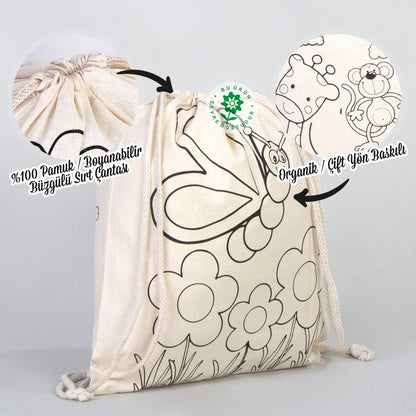 Bammerz Boyanabilir  Büzgülü Bez Çanta Kelebek - Zıpzıp