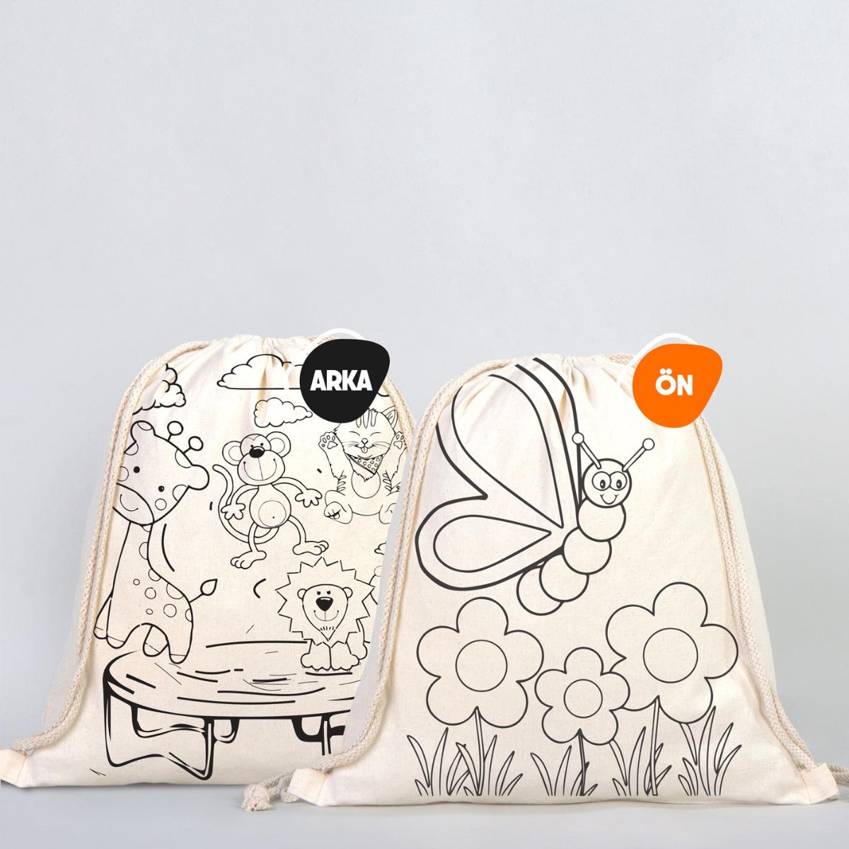 Bammerz Boyanabilir  Büzgülü Bez Çanta Kelebek - Zıpzıp