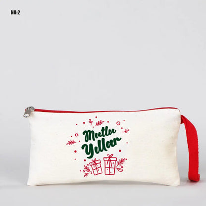 Yılbaşı Clutch 21x15 cm Kırmızı Fermuar (Özelleştirilebilir)