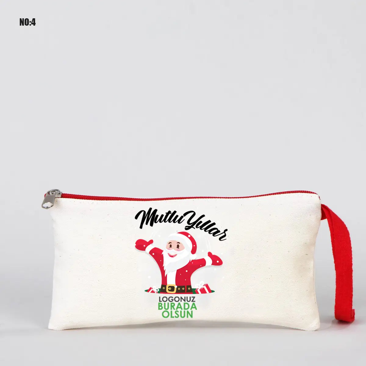 Yılbaşı Clutch 21x15 cm Kırmızı Fermuar (Özelleştirilebilir)