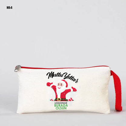 Yılbaşı Clutch 21x15 cm Kırmızı Fermuar (Özelleştirilebilir)