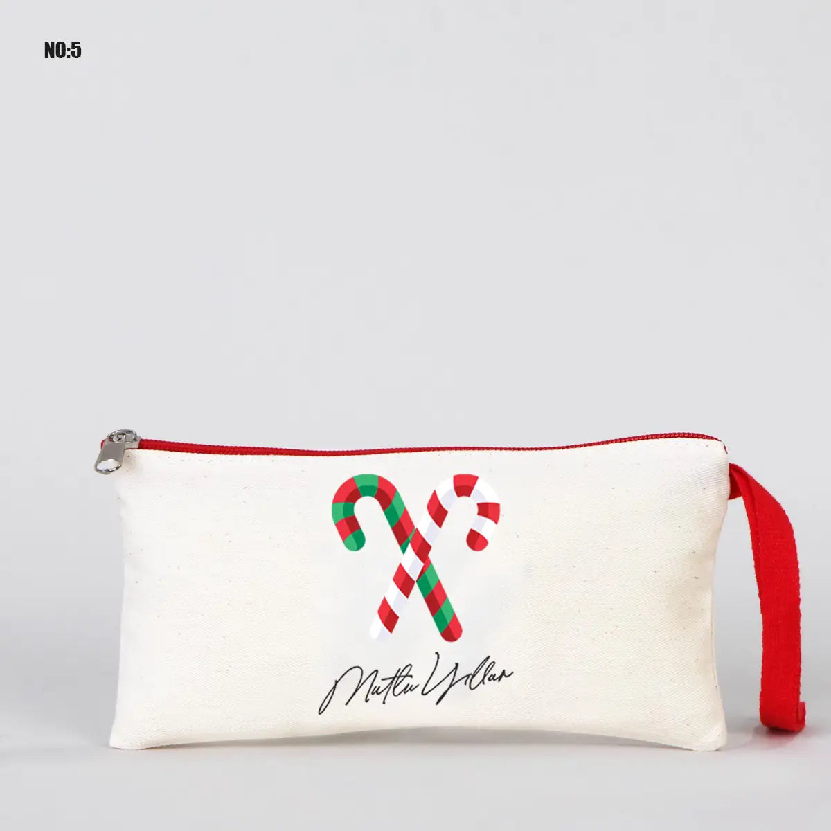 Yılbaşı Clutch 21x15 cm Kırmızı Fermuar (Özelleştirilebilir)