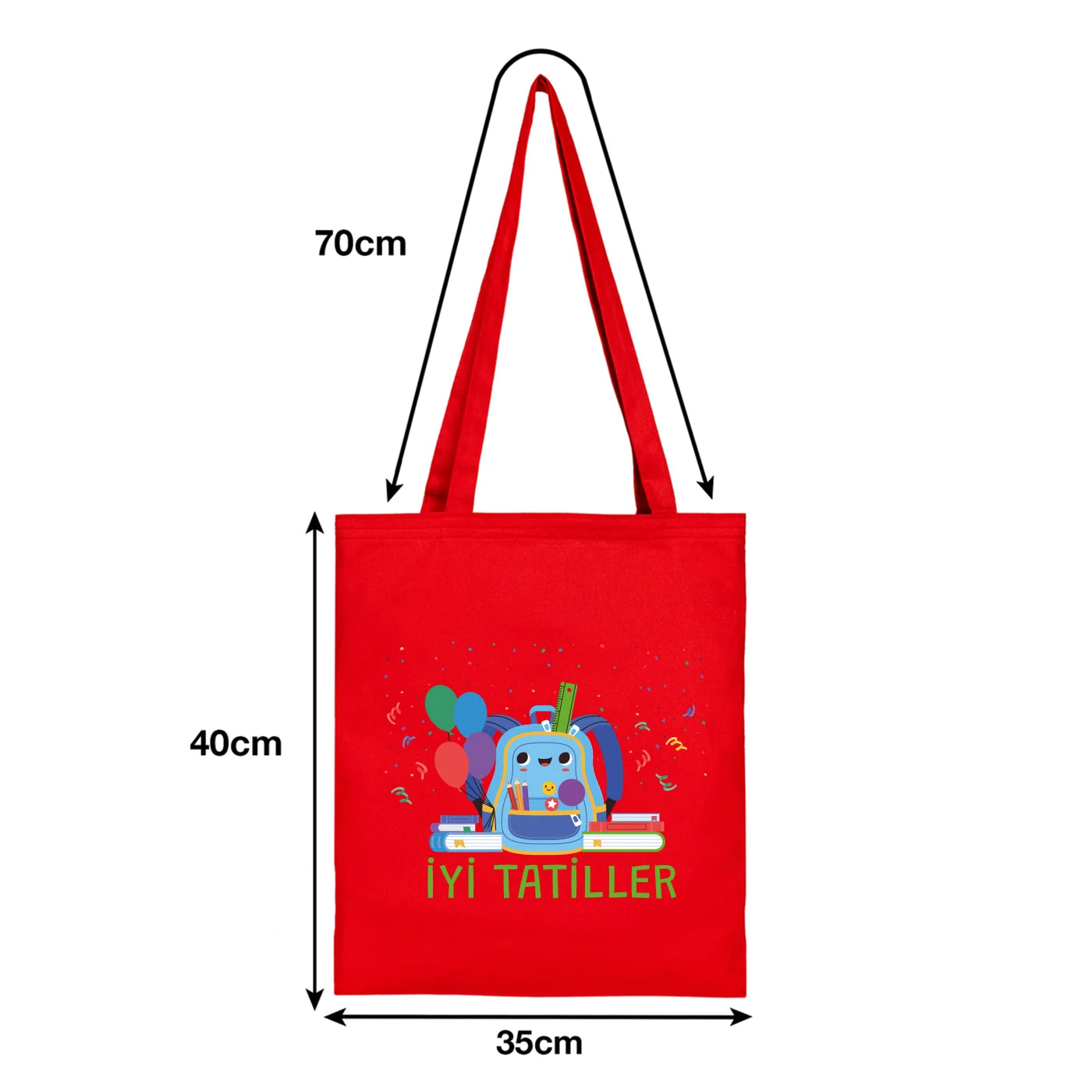 35x40 cm gabardin bez çanta, 70 cm saplı.