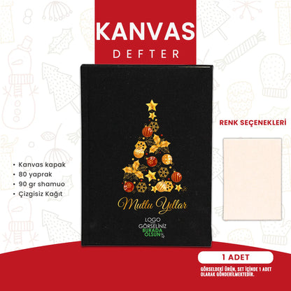 yeni yıl hediyesi kanvas defter seti