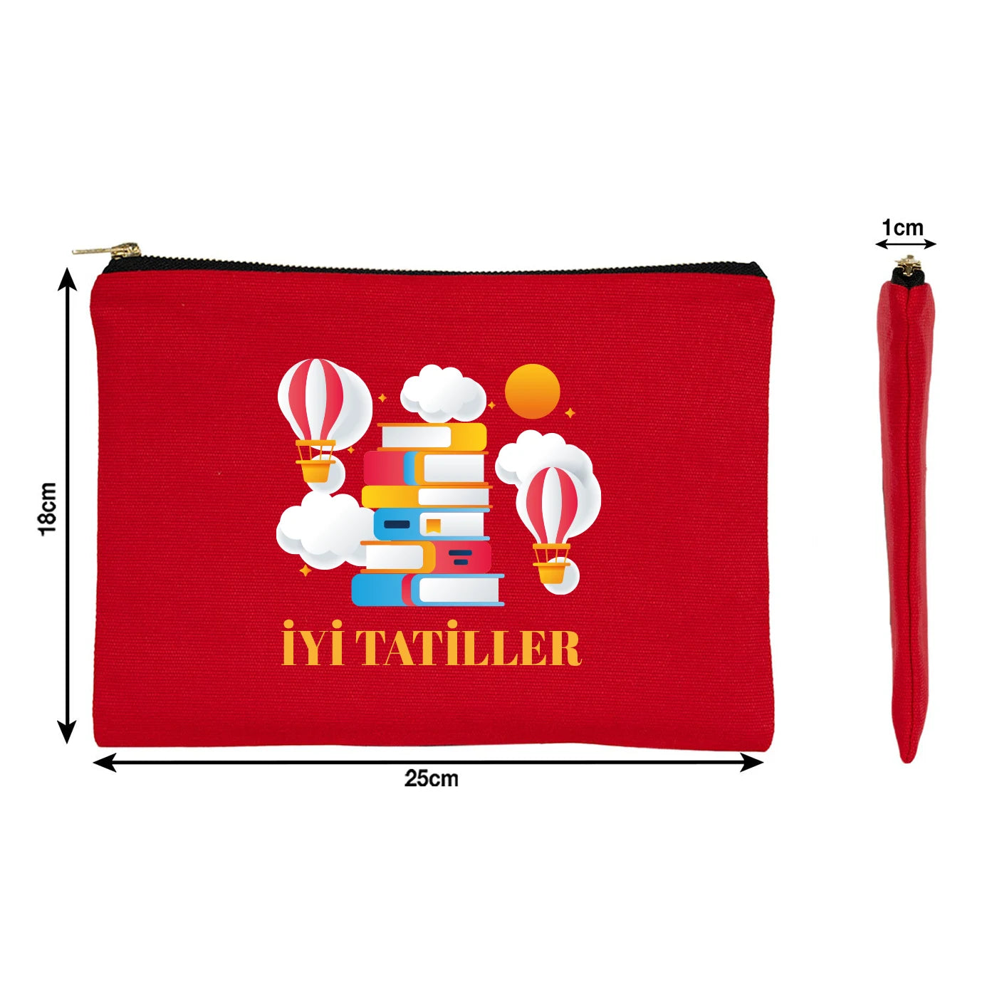 Karne Günü Desenli Kırmızı Prime Clutch – Metal Fermuarlı 25×18 cm