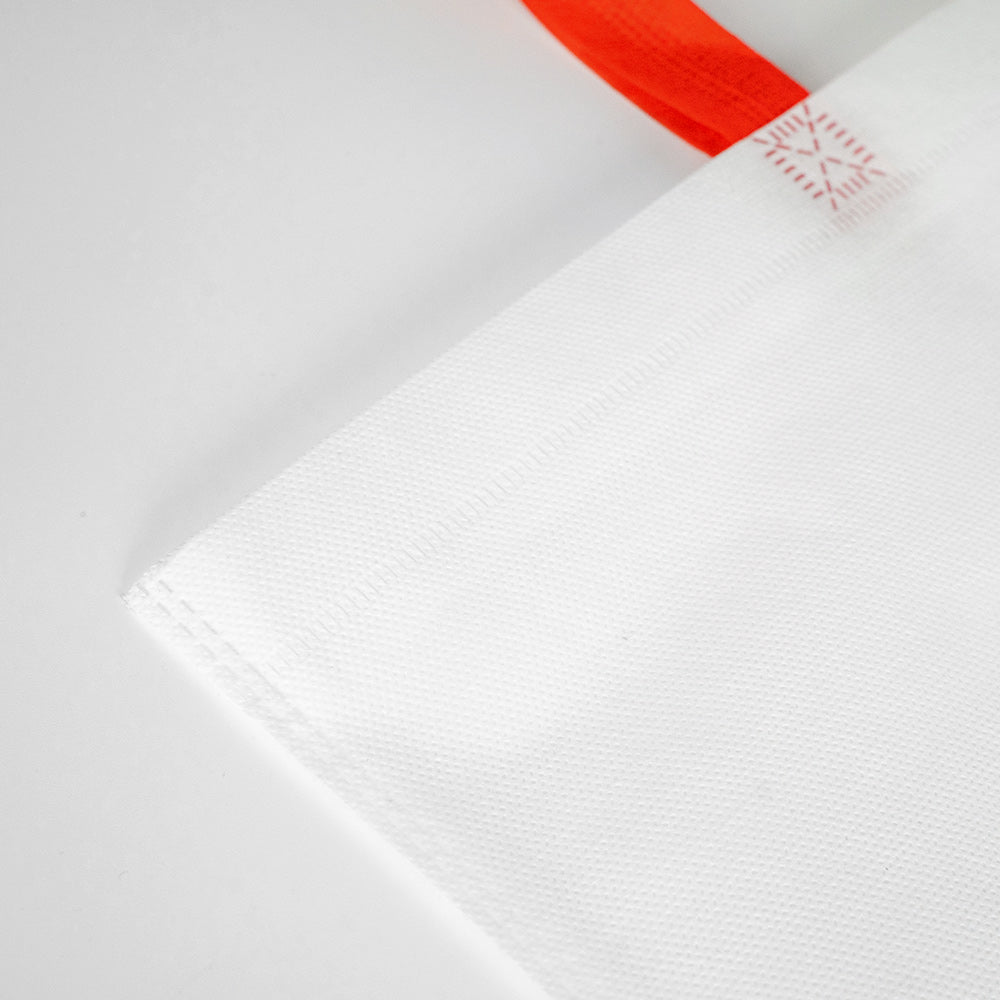 Ultrasonik Tela Çanta - Kırmızı Kulplu - 45x36x10cm - 1000 Adet Tek Renk Baskı (Özelleştirilebilir)