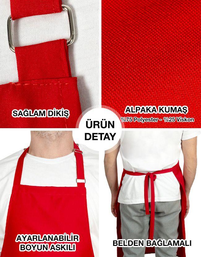 Baskılı Mutfak Önlüğü - Kırmızı