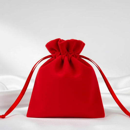 Kadife Gül Kese 10x13 cm - Kırmızı