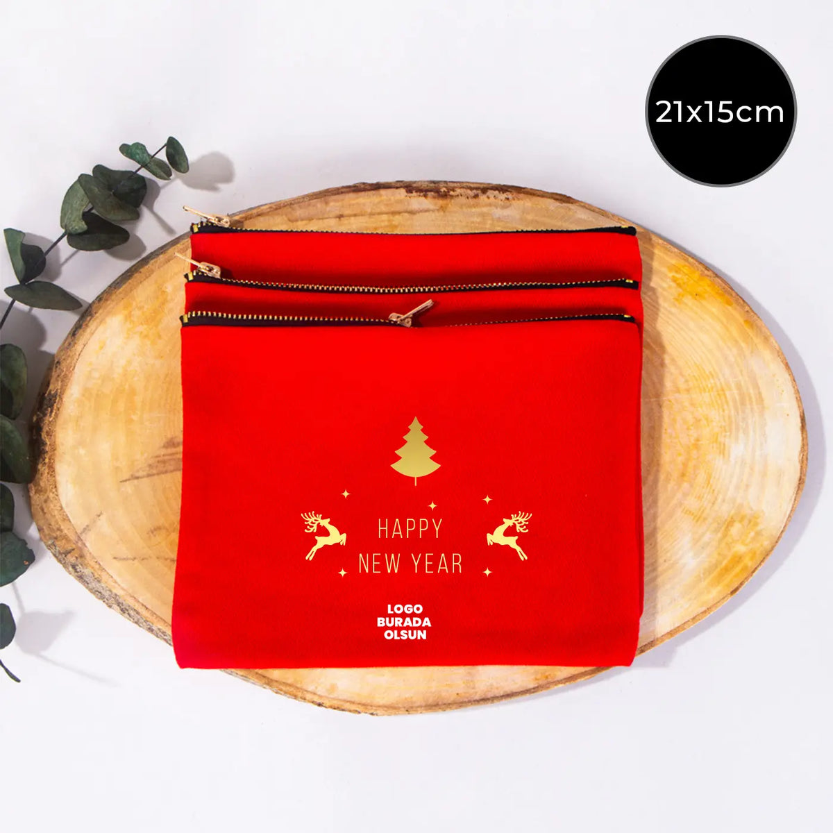 Star Clutch 21x15 Kırmızı - Metal Fermuar ( Özelleştirilebilir )