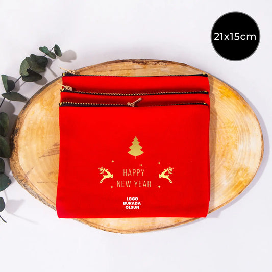 Star Clutch 21x15 Kırmızı - Metal Fermuar ( Özelleştirilebilir )
