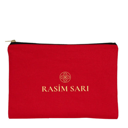 Prime Clutch -Metal Fermuar Astarlı Kanvas Çanta (25x18) Kırmızı (özelleştirilebilir)