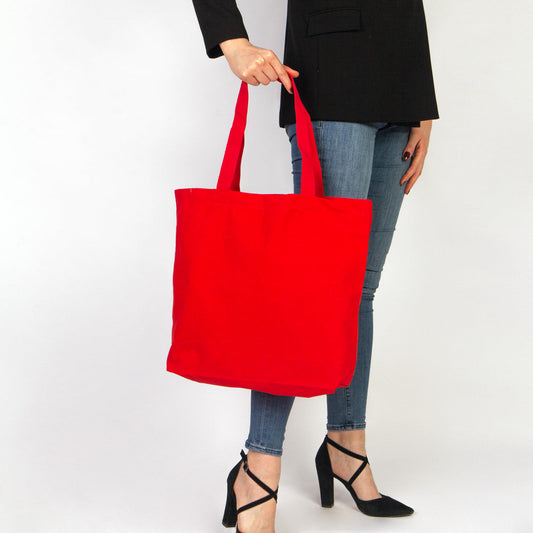 Kırmızı Kanvas Plaj Çantası 48x41x10 cm