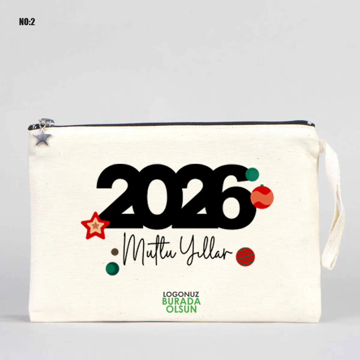 Yılbaşı Baskılı Kanvas Clutch - Körüklü 30x18x7 cm (Özelleştirilebilir)