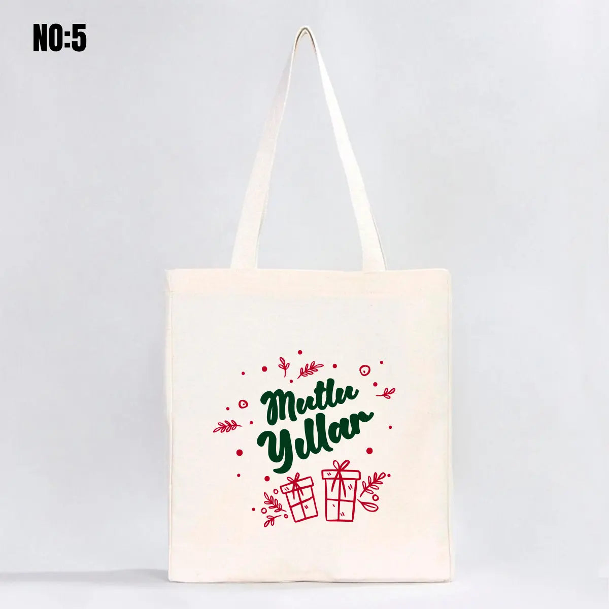 Yılbaşı Tam Körüklü Kanvas Çanta - 35x40x10 cm (Özelleştirilebilir)