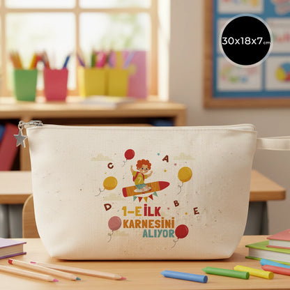 Karne Günü Hediyesi Körüklü Kanvas Clutch Çanta – 30×18×7 cm