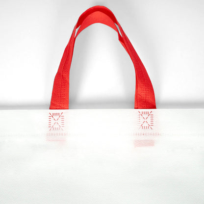 Tela Çanta Ultrasonik - Kırmızı Kulplu - 35x40cm  (Körüksüz)