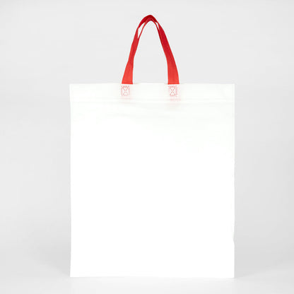 Tela Çanta Ultrasonik - Kırmızı Kulplu - 35x40cm  (Körüksüz)