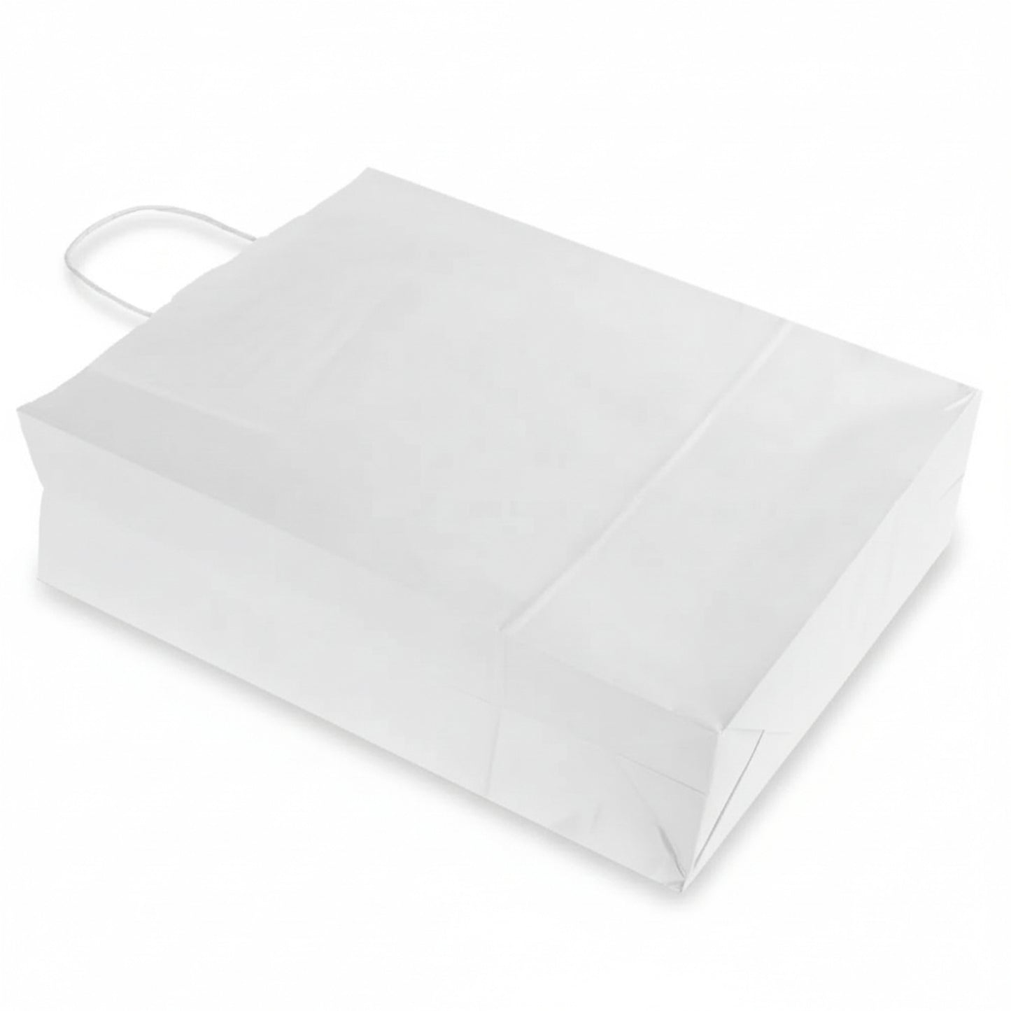 Burgu Saplı Beyaz Kraft Kağıt Çanta - 32x12x41 cm (Özelleştirilebilir)