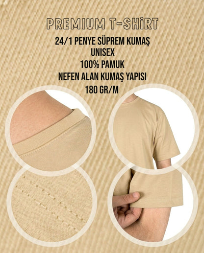 Premium Tişört (Kum) Beji