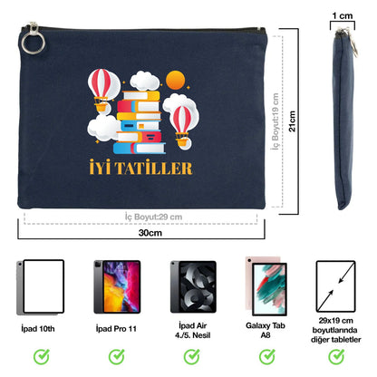 Karne Günü Özel Portföy Çanta – Lacivert 30×21 cm (Astarlı, Özelleştirilebilir)