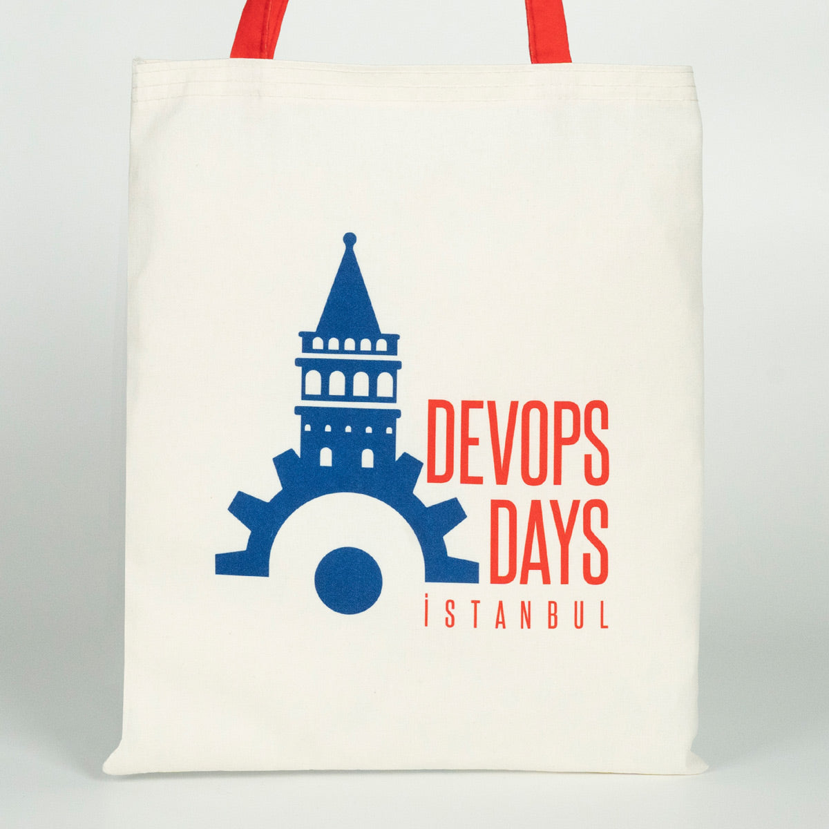 Süblimasyona Uygun Bez Çanta - Dışı Lamineli İçi Hambez - Kırmızı Kulp - Özel Üretim - 35x40cm