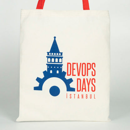 Süblimasyona Uygun Bez Çanta - Dışı Lamineli İçi Hambez - Kırmızı Kulp - Özel Üretim - 35x40cm