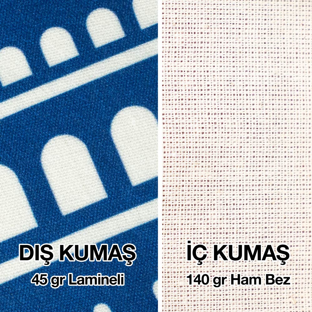 Süblimasyona Uygun Bez Çanta - Dışı Lamineli İçi Hambez - Kırmızı Kulp - Özel Üretim - 35x40cm