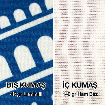 Süblimasyona Uygun Bez Çanta - Dışı Lamineli İçi Hambez - Kırmızı Kulp - Özel Üretim - 35x40cm