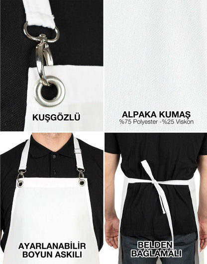 Baskılı MasterChef Mutfak Önlüğü - Beyaz
