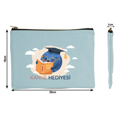 Karne Günü Desenli Açık Mavi Prime Clutch – Metal Fermuarlı 25×18 cm