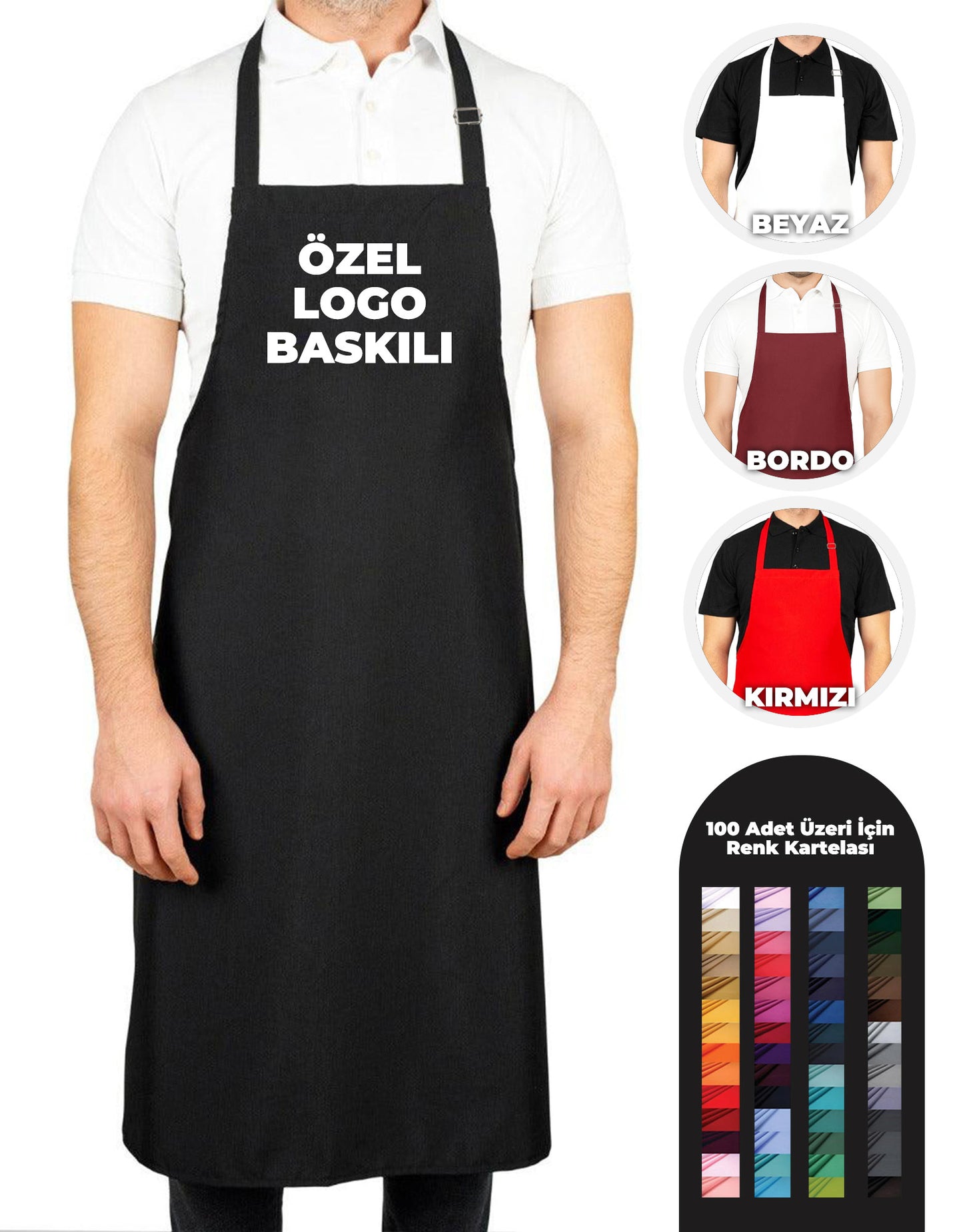 Baskılı MasterChef Mutfak Önlüğü - Bordo