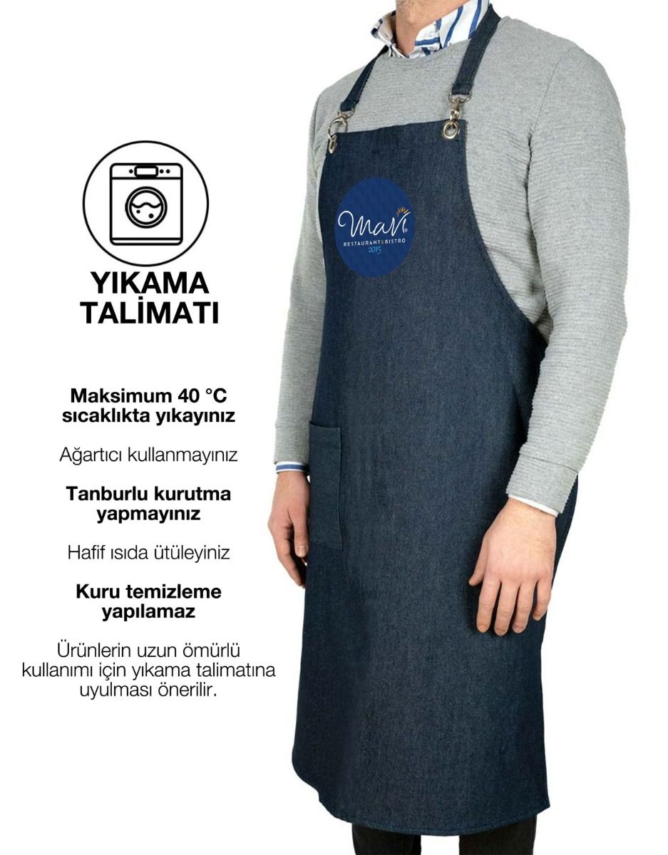 MasterChef Mutfak Önlüğü - Kot Kumaş (Özelleştirilebilir)