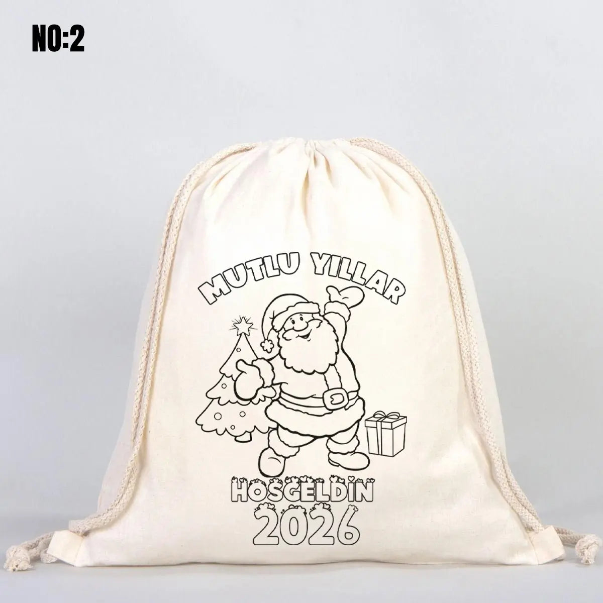 Yılbaşı Boyanabilir Büzgülü Sırt Çantası (Özelleştirilebilir)