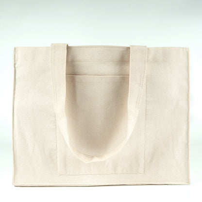 Tam Körüklü Kanvas Çanta - Cepli - 45x35x10 cm